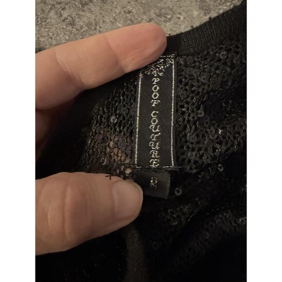 Y2K Poof Couture Sweater Womens M Black Mesh Sequin Whimsigoth Dark Romance - Picture 5 of 9